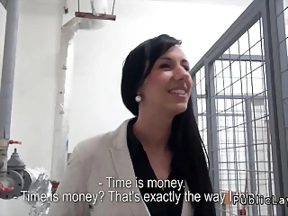 Busty And Hairy Italian Student Fucks For Cash